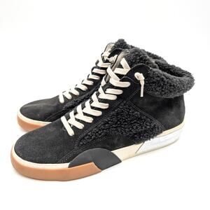Dolce Vita Zilvia Faux Shearling High Top Sneakers Women's Black Size US10 EU41